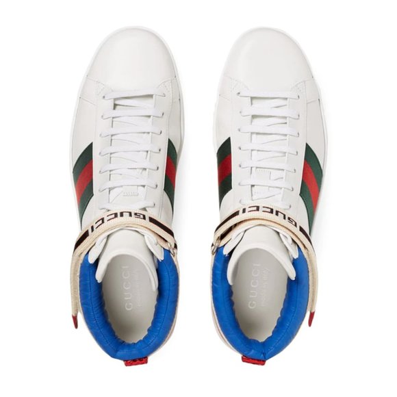 🥳💕HOST PIC💕🥳 Gucci Stripe Ace High- Top Sneakers NEW IN BOX - Picture 4 of 10